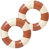 Striped Swimming Ring, 2 PCS Inflatable Swimming Ring, Vintage Striped Inflatable Float, for Summer Pools and Beach for Adult