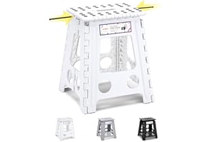 HOUSE DAY Składany Stołek dla Dorosłych i Dzieci - Duży, Kuchenny, Oszczędzający Miejsce, Trwały, Plastikowy, Wytrzymały, 40 cm