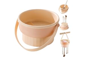 Forreen wielofunkcyjny uchwyt na pędzle 3 w 1, silikonowy, praktyczny, niezawodny środek do czyszczenia pędzli do makijażu, gąbki, pędzla, pudru, żółty