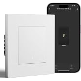 BSEED Smart Recessed Switch 1 Gang 1 Way Compatible with Alexa/Google Home, WiFi Wall Push Button PC Frame Works with APP Sma