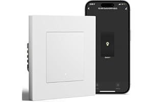 BSEED Smart Lichtschalter Unterputz mit PC Rahmen, 1 Fach 1 Weg, WLAN Taster Schalter kompatibel mit Alexa/Google Home, Intelligente Wandschalter arbeitet mit Smart Life/Tuya App, Weiß