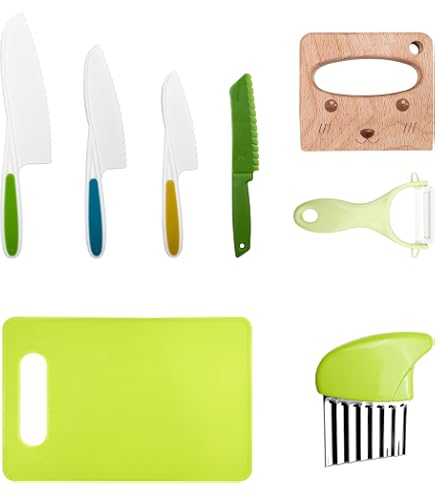 Set di coltelli da cucina in plastica per bambini coltelli da cucina in Nylon per Chef sicuri per bambini per frutta, pane, torta, insalata, lattuga, coltello  15