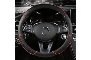 ZHONGYISHANGMAO123 Funda Volante Coche Protector Cuero Para Volante Coche Para Renault Para Scenic Para Clio Para Laguna 2 3 4 5 Para Kangoo Para Fluence Para Megane Funda Volante (Color : O shape red)