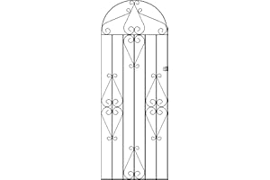 GENERIC Classic Scroll Tall Bow Top Metal Garden Gate Galvanised Wrought Iron Style Swing Gate (762mm Gap x 1753mm High CBZP40)