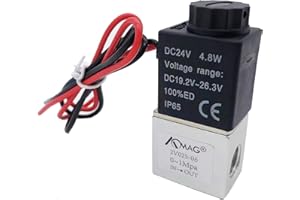 AOMAG® 1/8" BSPT Female Port, DC 24V 2 Way Normally Closed Pneumatic Aluminum Electric Solenoid Air Valve