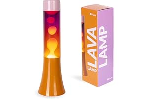 fisura. - Lampe à lave dégradé rose avec base orange et verre à effet dégradé. Design rétro original, hauteur 30 cm. Idéale comme cadeau unique. Dimensions : 9 x 9 x 30 cm.