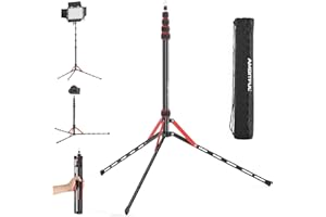 ‎AMBITFUL AmbitiousLight Stojak 220 cm – aluminiowy tripod oświetleniowy portatywny, 2,5 kg obciążenie, waga 600 g z torbą do przenoszenia