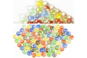 ZDHOSTY Color Mixing Glass Marbles 16mm/0.63inch Kids Marble Games DIY and Home Decoration (220pcs)
