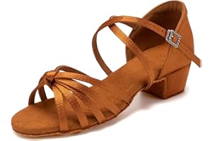 SWDZM Chaussures de Danse Latine américaine pour Filles pour Salsa et Bachata Talon pour Femmes 3 5,Model EM203