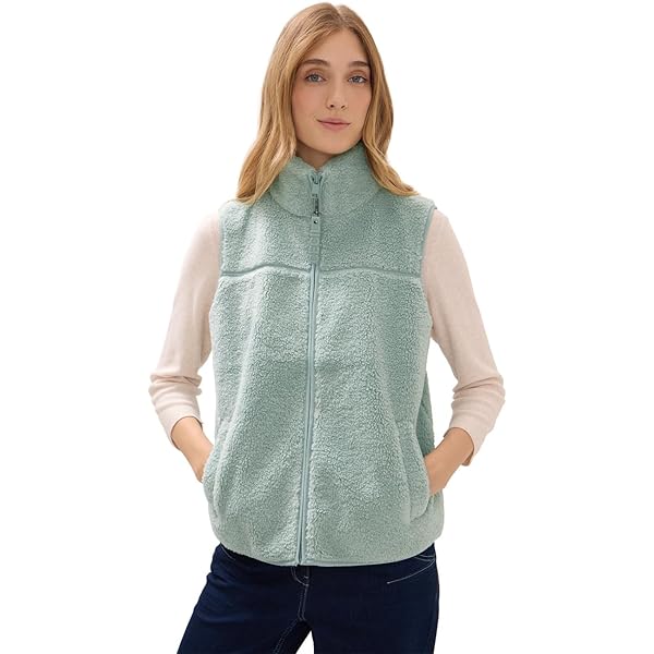Open basic vest voor dames in Beige