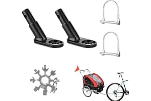 APACALI 2 Stück Fahrradanhänger Kupplung，Universal Anhängerkupplung Fahrrad mit 2Stk Sicherungssplint 1 STK Schneeflocke Multi-Tool für Kinderanhänger Haustieranhänger Hundeanhänger Fahrradanhänger