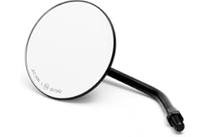 Dock66 Motorcycle Parts 12-0072 Custom Spiegel Rund 4" Schwarz mit E-Zulassung, für Japanische Motorräder