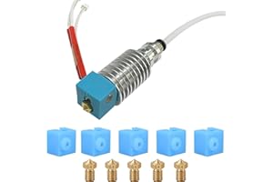 LANKEGU Hotend Kit pour imprimante 3D Anycubic Mega S, kit Hotend assemblé avec 5 chaussettes en silicone et buses pour imprimantes 3D à filament Mega, Mega S