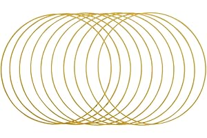 Rayher Metallringe, 10 Stück (1er Pack), 30 cm ø, gold beschichtet, Stärke ca. 3 mm, Drahtringe zum Basteln, für Wickeltechnik, Traumfänger, Floristik, Hochzeitskranz, Hoops, 25218616