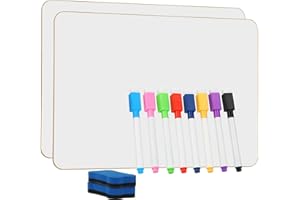 STOEPEOCO 2pack Small White Board Dry Erase Mini Whiteboard 8.3x11.8 Inch Small Dry Erase Board for Students，Lapboard Double Sided Small White Board for Students Small Whiteboard Office Kitchen (2)