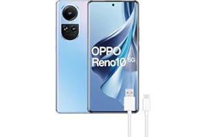 OPPO Reno10 5G - Smartphone Free, 8GB+256GB, Wyświetlacz AMOLED 6.7", Aparat 64+8+32 MP, Android, Bateria 5000mAh, Szybkie ładowanie 67W - Niebieski