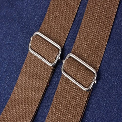 BESTOPE® Neu Modische Unisex Canvas Schultasche Rucksack Super Streifen Schule Hochschule Laptop-Tasche Schulrucksack Daypack Wanderrucksack Schultasche Rucksack für Mädchen Jungen Studenten (Blau) - 8