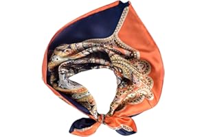 FAIRYGATE Paisley Satin Scarf Small Square Pattern Print Neck Scarves Vintage Neckerchief for Women Clothing Accessory 70 * 70cm