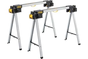 STANLEY - FATMAX STANLEY FATMAX Caballete de Sierra metálico Plegable de 900 kg (par) - Solución de Banco de Trabajo portátil y Duradero con Patas metálicas, FMST1-75673