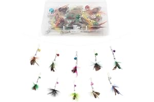 SONGWAY 10 sztuk zabawek dla kota z piórami – w kształcie owadów, pióra zastępcze z dzwonkami, zabawka dla kotów i kotów