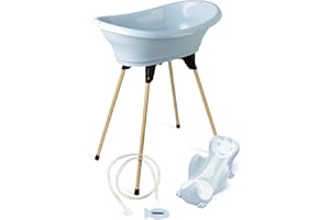 THERMOBABY Vasco 5-in-1 Babywippe, Blume, Blau – hergestellt in Frankreich