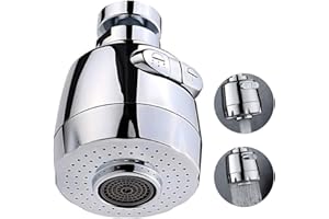 Qoosea 360 °Swivel Sink Faucet Extended Bubbler Tap Aerator Water Saving Faucet Filter Tap Aerator Filter Tap Spray Adjuster Nozzle Head for Bathroom Kitchen (Short)