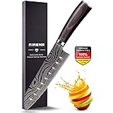 AIRENA Japanese Santoku Knife, 7" Professional Kitchen Knives - German Carbon Stainless Steel - Razor Sharp - Stain & Corrosi