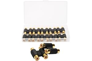 GALDOEP 10 Stück RCA Verbindungsstück, Cinch Kupplung, 2X RCA Audio Adapter,RCA Doppel Kupplung Verbinder RCA Adapter Verteiler für mit Plattenspieler, CD, DAC, Receiver etc (Gold)
