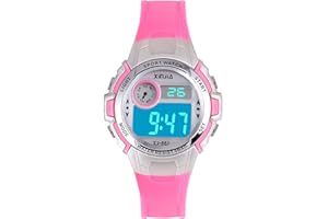 Edillas Montres Enfants Numériques Filles Garçons, Montre Étanche pour Enfant Sport en Plein Air Multifonctionnel Montres-Bracelets avec Chronomètre/Alarme/12/24H