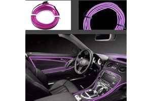 MIYOKA Kmruazre Neon Lights, Tube El Wire Flexible Light Strip for Cars DC 12V Neon Atmosphere Glowing Strobing Electroluminescent Light Glowing Neon Lights(3m/9ft, Purple)