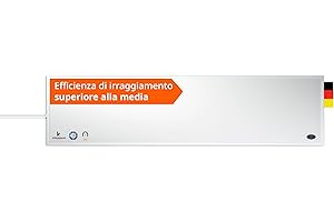 Riscaldatore a infrarossi Könighaus 120x30 cm - 450 watt ✓ Doppia protezione contro il surriscaldamento ✓ Radiatore ultrapiatto per 6-12 m² ✓ salvaspazio e senza CO2 ✓ incl. termostato