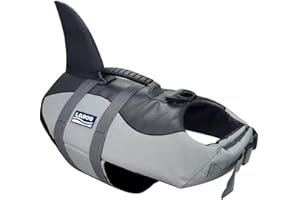 BOBKY Gilet de Sauvetage pour Chiens - Flottaison Animaux Réglable avec Poignée - Pet Life Jacket (L, Gris)