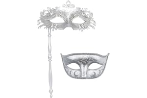 Coddsmz Masquerade Mask for Women on Stick Venetian Masks Costume Party Masks Mardi Gras Mask Christmas Halloween