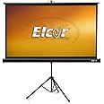 ELCOR lite series tripod/portable floor standing projector screen, 106- Inch Diagonal in 16:09 wide format, 4ft.height x 7.5ft. width, UltraHD, Active3D, 4k technology (White)