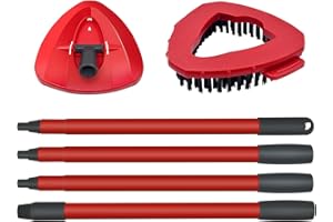 GFRED Serpillère Balai Kit Compatible avec Vileda Spin Turbo Balai à Franges Tête de Balai de Rechange Balai à Franges Base Manche de Serpillère de Rechange Kit Nettoyage pour Sols Salle de Bain