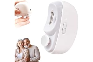 FLOSSTY Coupe-ongles électrique 2 en 1 coupe-ongles électrique avec éclairage LED, lime à ongles électrique portable silencieuse pour le ponçage et le polissage, pas de bruit, avec couvercle à ongles contre