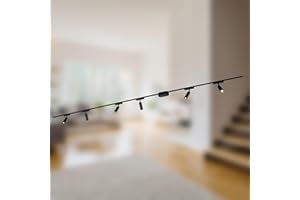 BRILONER - Set completo di binari, 6x spot LED, lampade, orientabili, sistema di luci a binario per soffitto, binario per faretti, lampada a soffitto, plafoniera, faretto, 3 m, nero