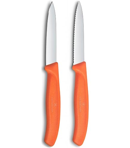 Victorinox Swiss Classic Set De 2 Couteaux à Éplucher Et Légumes - Lames Extra-Tranchantes 8 Cm, Acier Inoxydable Noir