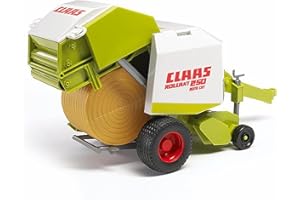 bruder 02121 - Presse à balles rondes Claas Rollant 250, remorque de tracteur, balles rondes