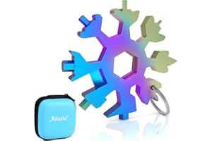 Aitsite 18 in 1 Snowflake Multi Tool Portable Stainless Steel Multi Opener Tool Ideal Gadgets Gift for Men Women Travel Camping Adventure Daily Kit with Gift Box