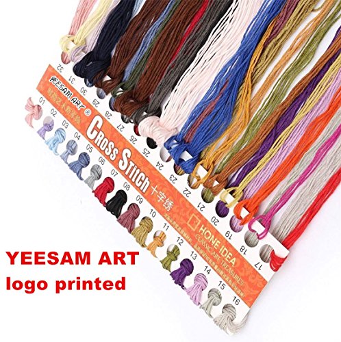 YEESAM ART Neu Kreuzstich Stickpackung – Elegant Kaffee Tasse 14 CT 28×42 cm DIY Stickerei Set Weiß Segeltuch – Kreuz Nähen Handarbeit Weihnachten Geschenke Cross Stitch Kit - 2