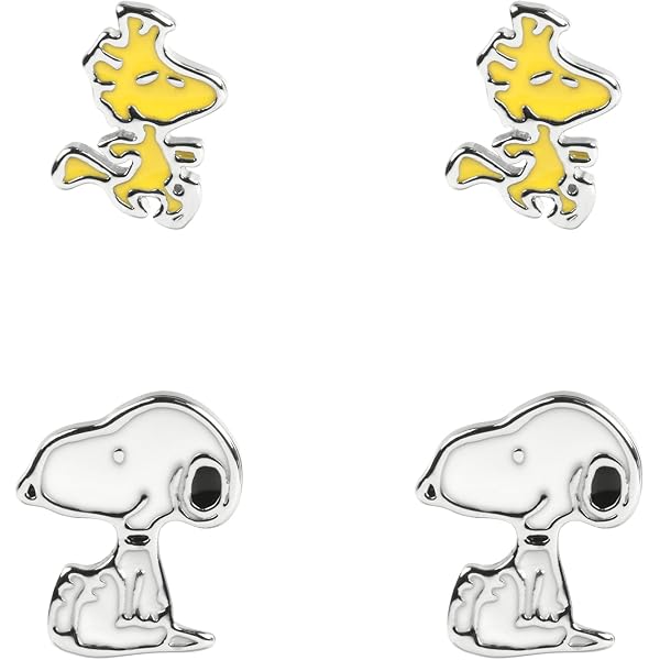 Orecchini A Goccia Snoopy Placcati Argento – Gioiello Ufficiale Peanuts In Confezione Regalo