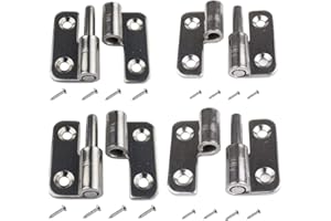 HEUSKAY 4 bisagras de puerta desmontables de 1.5 pulgadas, bisagra de puerta elevada, bisagras de bandera de junta deslizante pequeña (2 piezas para diestros + 2 piezas para zurdos) (1.5 pulgadas)