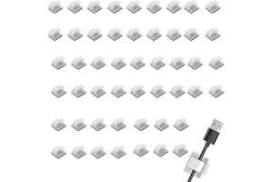 JEOPKO 50pcs Cable Clips, Self Adhesive Clips Mini Outdoor Light Wire Tidy Hooks Cord Organiser Holder, Durable Strong Management for Management, Decor Office and Home, Or,White (LYUKDLJZZBS50ZMH)