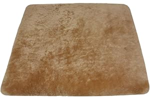 Reissner Lammfelle | SIKI-VF | echtes Merino Schaffell | Sitzpolster Autokissen Rollstuhlauflage Katzenbett | Vollfell Qualität | 40x40cm Camel Hellbraun