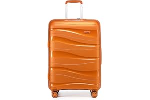 Kono Maleta de Cabina Grande 76cm Maleta de Viaje Ligera Portátil con Cerradura TSA Resistente(100L,Naranja)