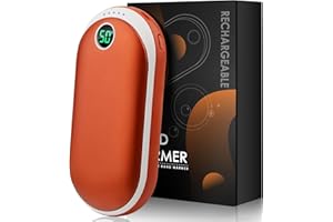 EGGORISE Chauffe-mains rechargeable 7500 mAh Chauffe-mains électrique portable Power Bank avec 15 heures de chaleur durable, affichage numérique, 3 niveaux de chauffage, chauffe-mains USB pour le camping,