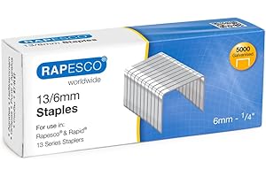 Rapesco S13060Z3 Grapas Galvanizadas Tipo 13/6 mm para Grapadora de Pared, Paquete de 5000