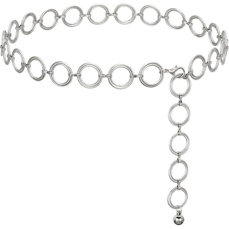 Glitzer Taillengürtel Für Damen – 110cm, Silber Mit Strass | Verstellbarer Kettengürtel Für Jeans, Kleider & Abendmode