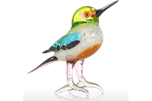 TOOARTS Mini decorazione in vetro soffiato bocca gatto e pesce rosso, statuetta di animali da regalare o per la casa